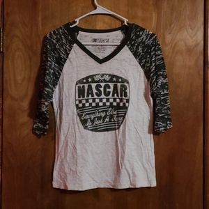 Grey and black Nascar 3/4 tee